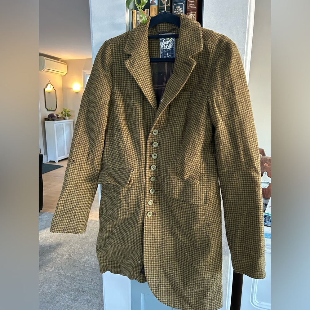 Free People Wool Checkered Jacket